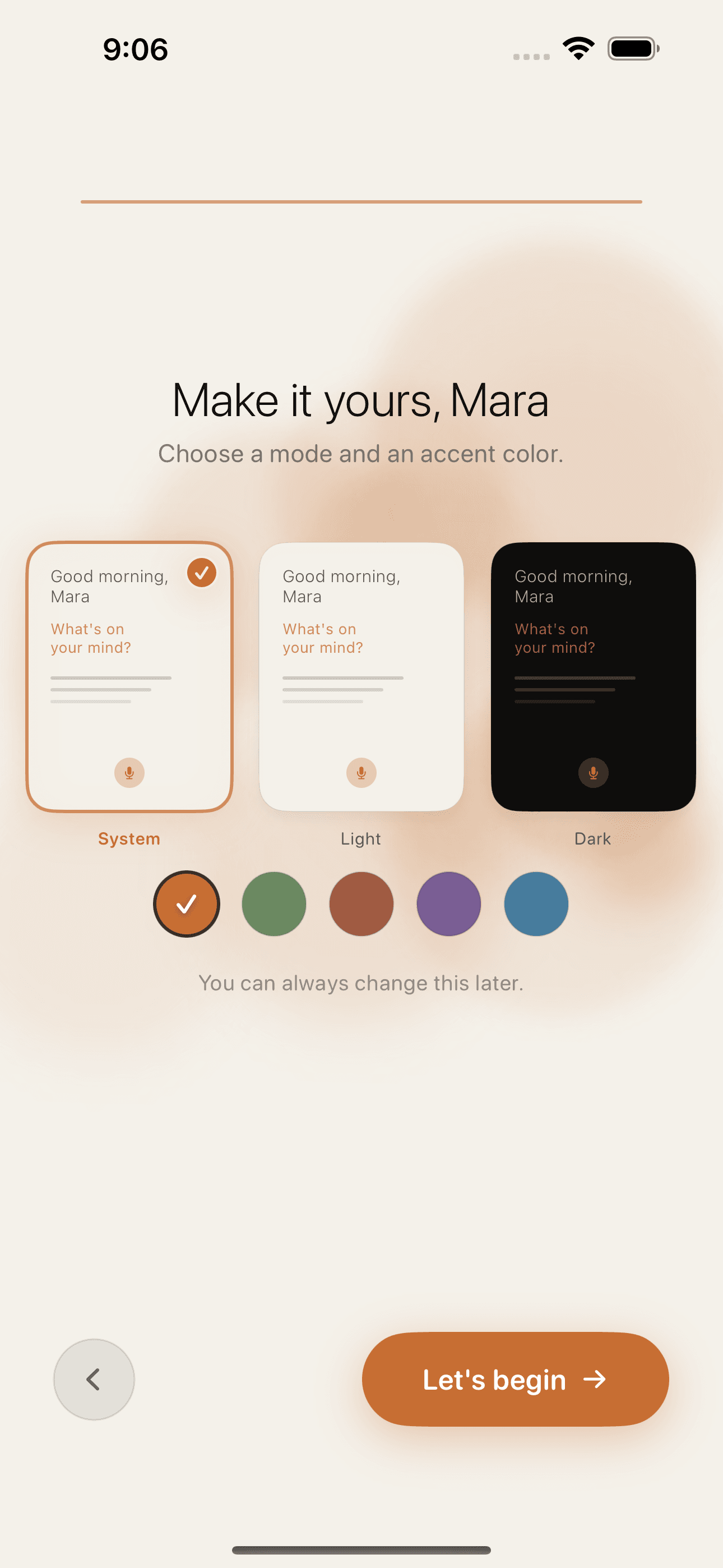 Dawn app journal view